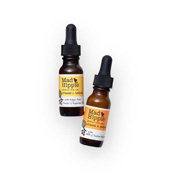 new Mad Hippie ☀︎︎ Vitamin A + C Serum Dual Pack ☾ Sealed Travel Glass Droppers - Picture 1 of 16